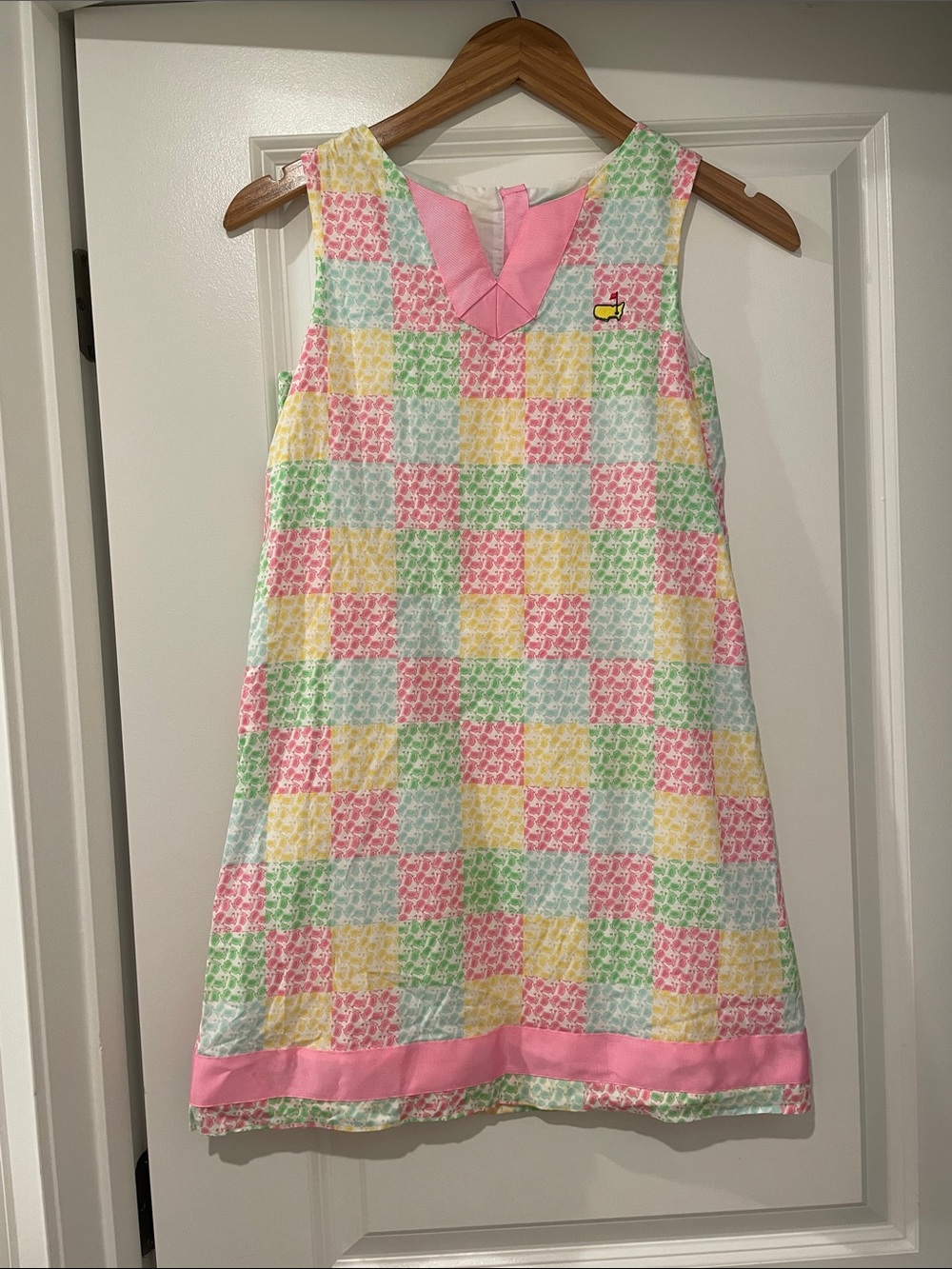 Masters Kids Pastel Multi-Color Checkered Dress with Pink Trim size 10/12